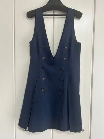 NO.S PROJECT 박스 플리츠 원피스 네이비