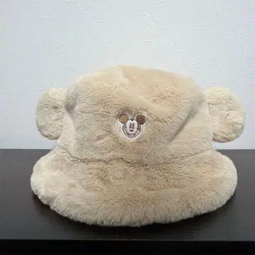 [ 새상품급 ] 미키마우스 귀 달린 퍼 버킷햇