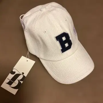 [ 미사용 새상품 ] Bibiy. 코듀로이 로고 캡 모자 아이보리