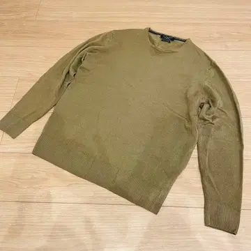 ZARA MAN 베이지 크루넥 파인 울 스웨터 XL