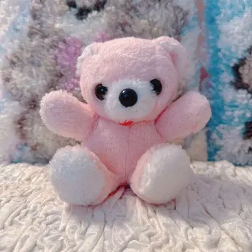 빈티지 곰 핑크 봉제 인형