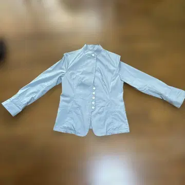 TOPTOPOLO 옅은 블루 노카라 자켓 스탠드 카라