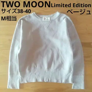 TWO MOON 리미티드 에디션 양V 맨투맨 베이지 M
