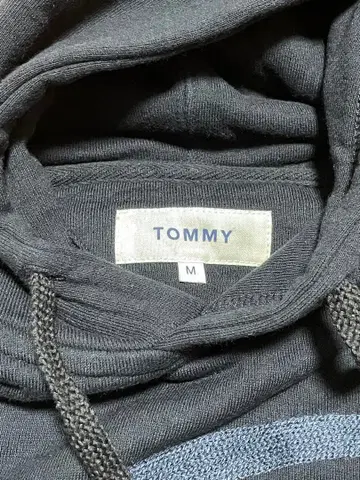 TOMMY 네이비 후드 부착 후드티 M