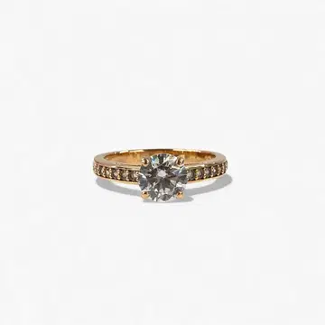 새상품급 스와로브스키 반지 핑크 골드 색상 크리스탈 #52 약 10.5호