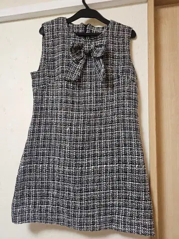 슬리브리스 트위드 미니 원피스 S