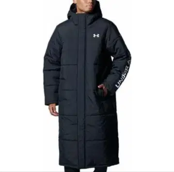 블랙 롱 코트 L 새상품 언더아머 벤치 코트 정가 23100엔