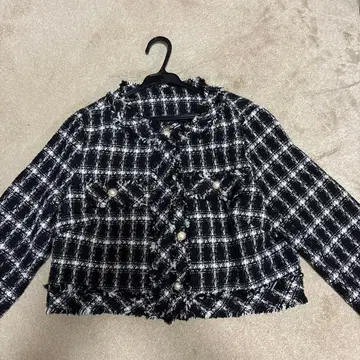 체크 무늬 트위드 셋업