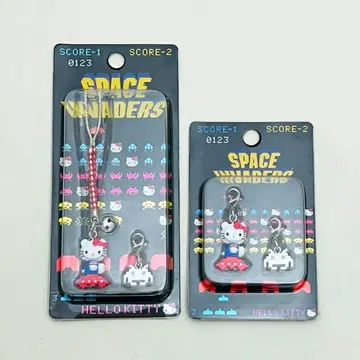 [ 새상품 ] 헬로키티 스페이스 인베이더 스트랩 2점 지역 한정 키티