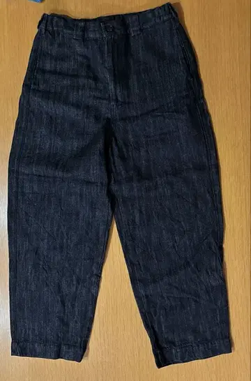 ESTROISLOSE. EB 23404 면 마 혼방 블랙 데님 팬츠