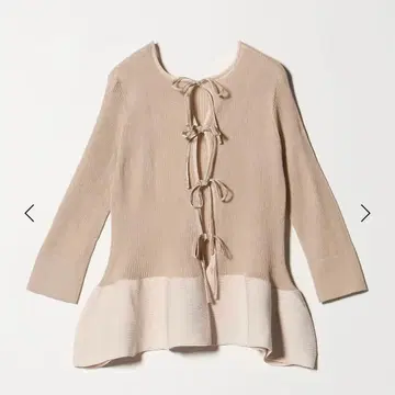 UNITED ARROWS 시어 리본 2WAY 가디건 BEIGE