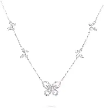 나비 모티브 스톤 포함 목걸이