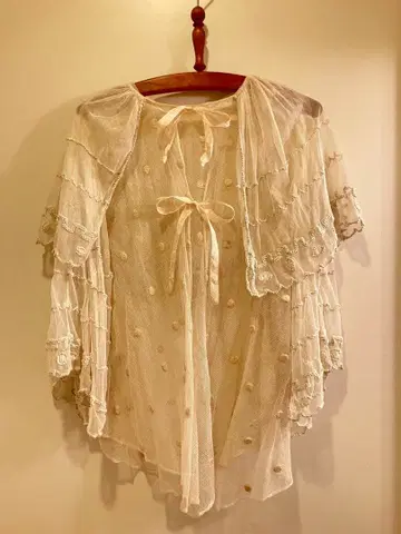 앤티크 튤 레이스 도트 볼레로 겉옷