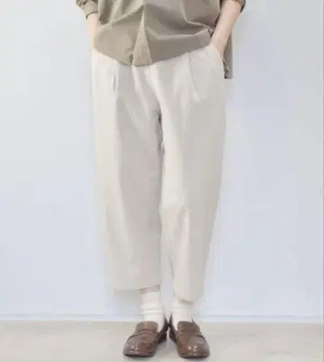 그레이 와이드 팬츠 허리밴딩