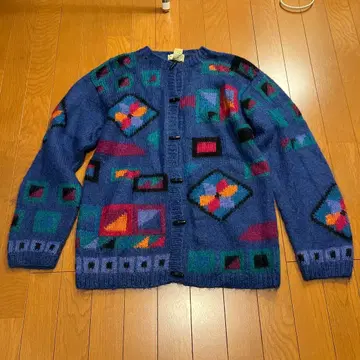 LLBean 엘엘빈 올 패턴 니트 블루 M 모헤어 C8