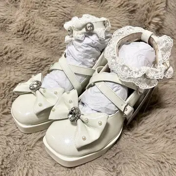 마시로 아리스 시마무라 펌프스 화이트 S 사이즈