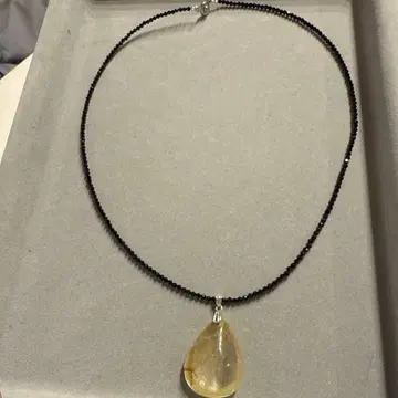 루틸 쿼츠 펜던트 블랙 스피넬 목걸이 골드 루틸