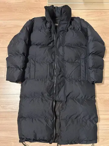 ZARA MAN 자라 WATER-REPELLENT 자카드 롱 퍼프 코트