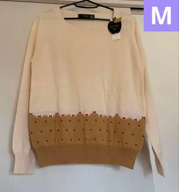 프랑슈리페 긴팔 니트 리본 도트