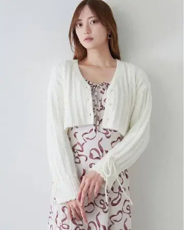 SNIDEL 케이블 리본 가디건