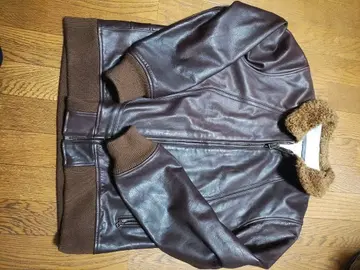 whizLimited 브라운 가죽 퍼 자켓 G-1 A2