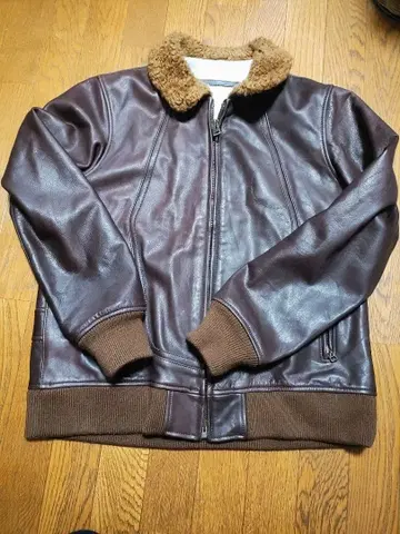 whizLimited 브라운 가죽 퍼 자켓 G-1 A2