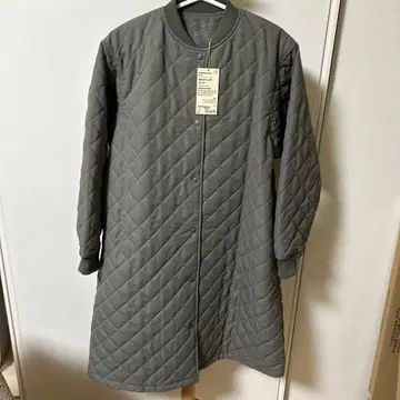 무인양품 워셔블 퀼팅 코트 그레이쉬 브라운 L