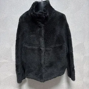 MACPHEE 보아 자켓 인조 모피 저지 스탠드 카라 자켓