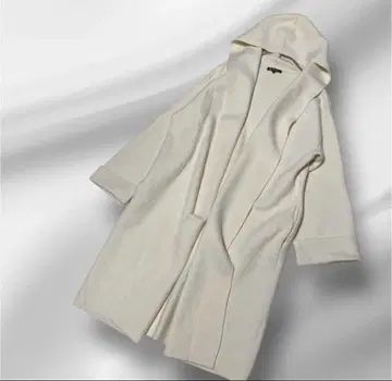 빅 사이즈! 23구 울 캐시미어 후데트 코디건 코트 44 아이보리