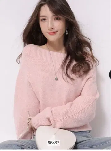 아푸와이저 리셰 라메 니트 백화점 구매 핑크