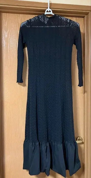 clear 블랙 긴팔 롱 원피스 프릴 밑단 페티코트 set