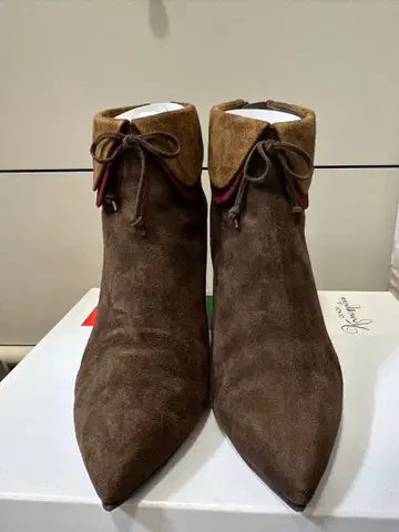 [긴자 카네마츠] 브라운 스웨이드 스틸레토 부츠