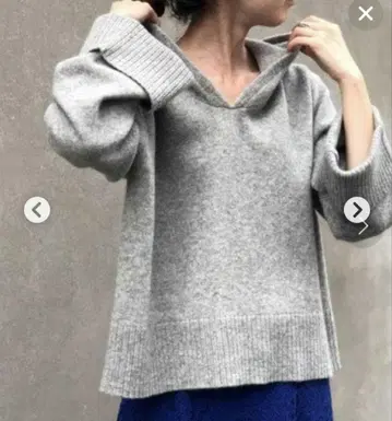 [ 새상품 미사용 ] NOBLE 노블 7G 니트 후드 풀오버 그레이