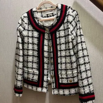 주말 한정 판매 [ 새상품급 ] 체크 무늬 트위드 자켓 M