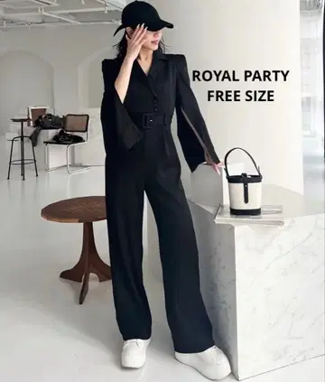 [ 새상품급 ] 로얄 파티 벨트 포함 케이프풍 올인원 블랙