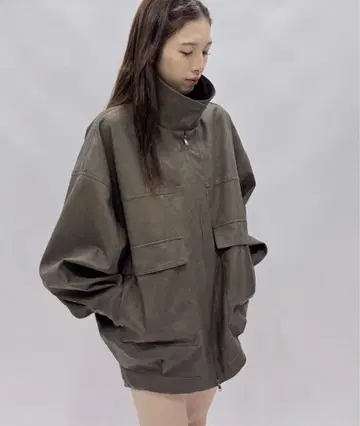 [ Heather ] 인조 가죽 BIG 블루종