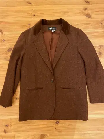 SAG HARBOR 브라운 테일러드 자켓 옷깃 벨벳 절개