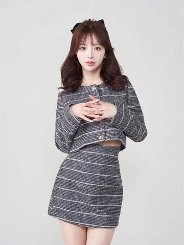 Darling 보더 트위드 자켓 다리치