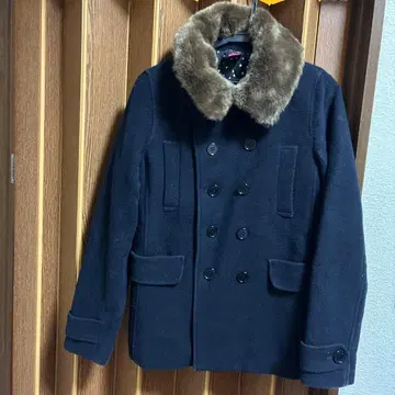 xgirl 네이비 더블 브레스트 피 코트