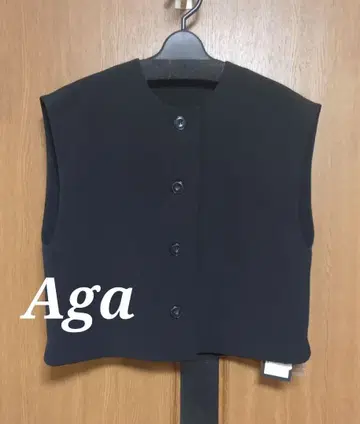 택 포함 새상품 Aga 노카라 베스트 블랙