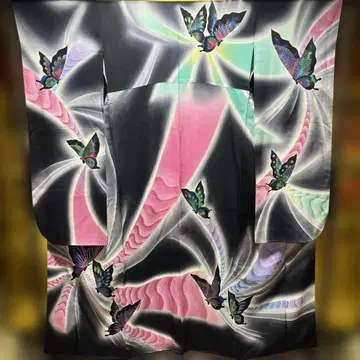 후리소데 성인식 순수 실크 얼룩 있음