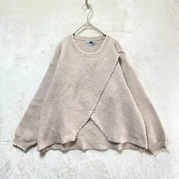 아비토 도쿄/풀오버 니트 스웨터/F/프릴 카슈쿨 베이지