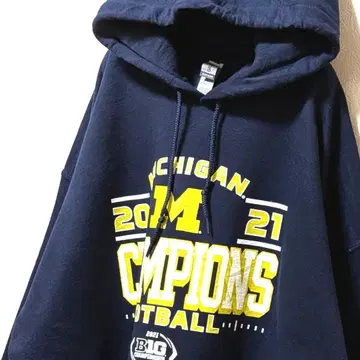 길단 미시건 풋볼 챔피온 후드 맨투맨 네이비 XL 구제 의류