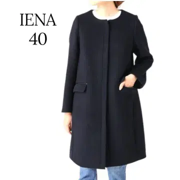 IENA 이에나 40 L 노카라 멜톤 코트 더블 지퍼