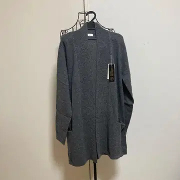 택 포함 새상품, 그레이 니트 롱 가디건 긴팔 포켓 부착