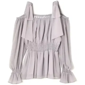 프로포션 바디 드레싱 숄더 리본 셔링 블라우스