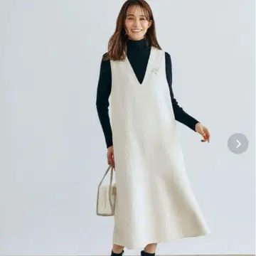 라메 트위드 점퍼 드레스