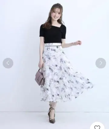 Apuweiser-riche 꽃무늬 프린트 스커트