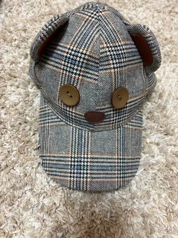 USJ 곰 귀 체크 모자 M
