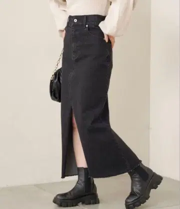 CHICO 치코 슬릿 데님 타이트 롱 스커트